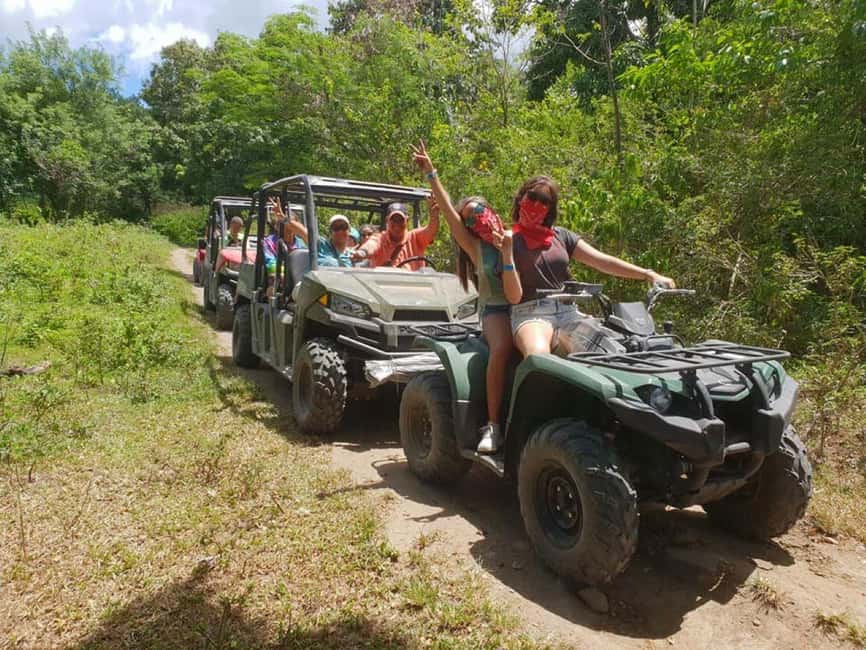 St. Kitts: Jungle Bikes ATV and Beach Guided Tour - Riding the old road in Wingfield