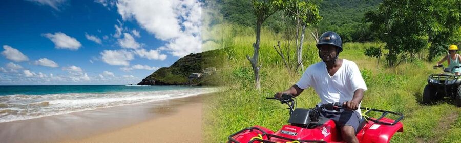 St Kitts: Jungle Bikes Off-Road Buggy & Beach Tour - Following Denny through hills, woods, and old tracks