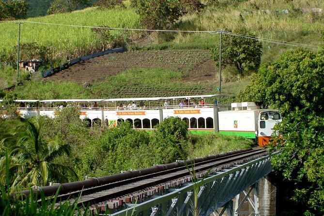 St. Kitts Scenic Train Experience - Mount Liamuiga gives the ride its dramatic backdrop