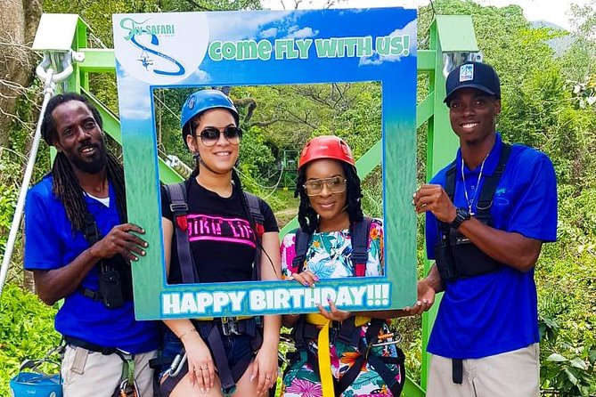 St. Kitts Zipline Experience - Lines 2, 3, and 4 cross the valley